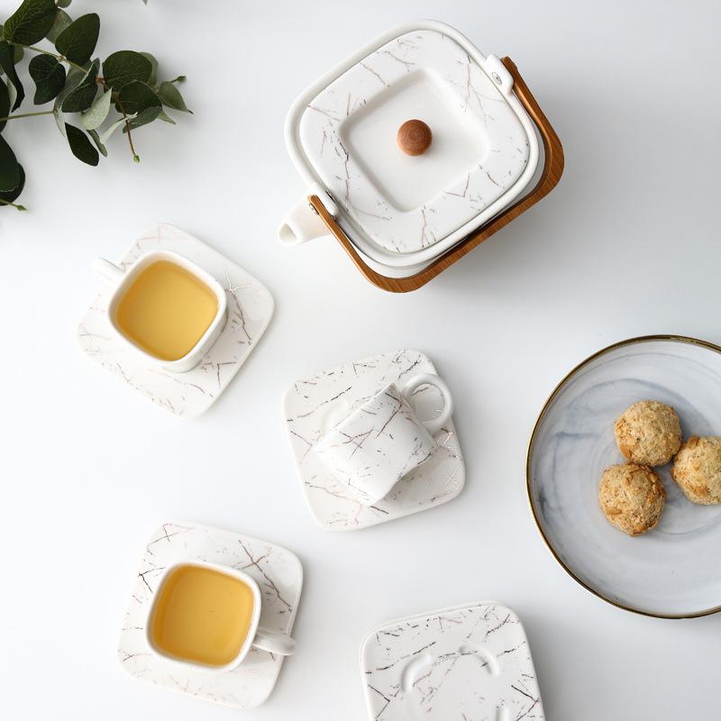 Lei White Square Tea Set - Drinkware - YL Design