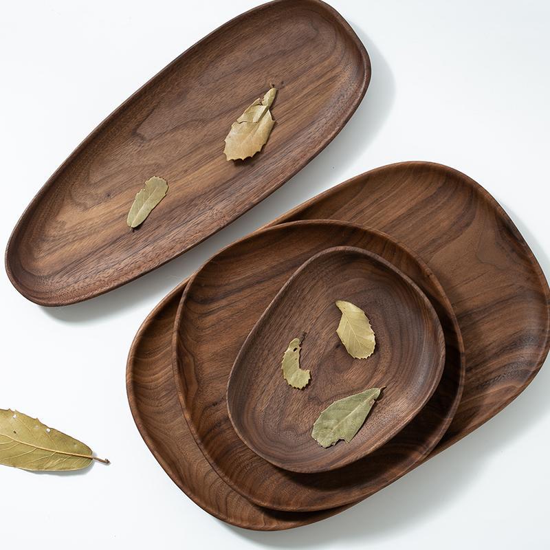 American Irregular Black Walnut Serving Plates - Plates - YALA LIFE