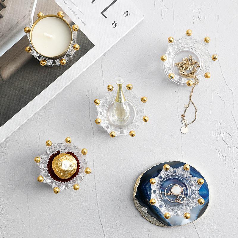 Crown Glass Candle Holder - Decor - Yala Life