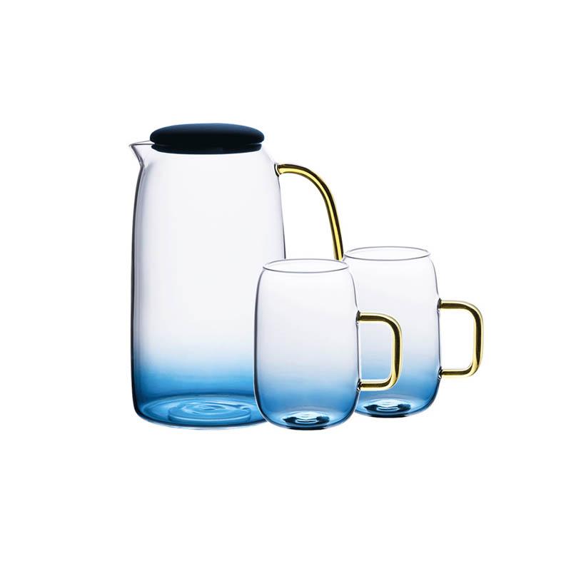 Frosted Blue Glass Drinkware - Drinkware Sets - Yala Life