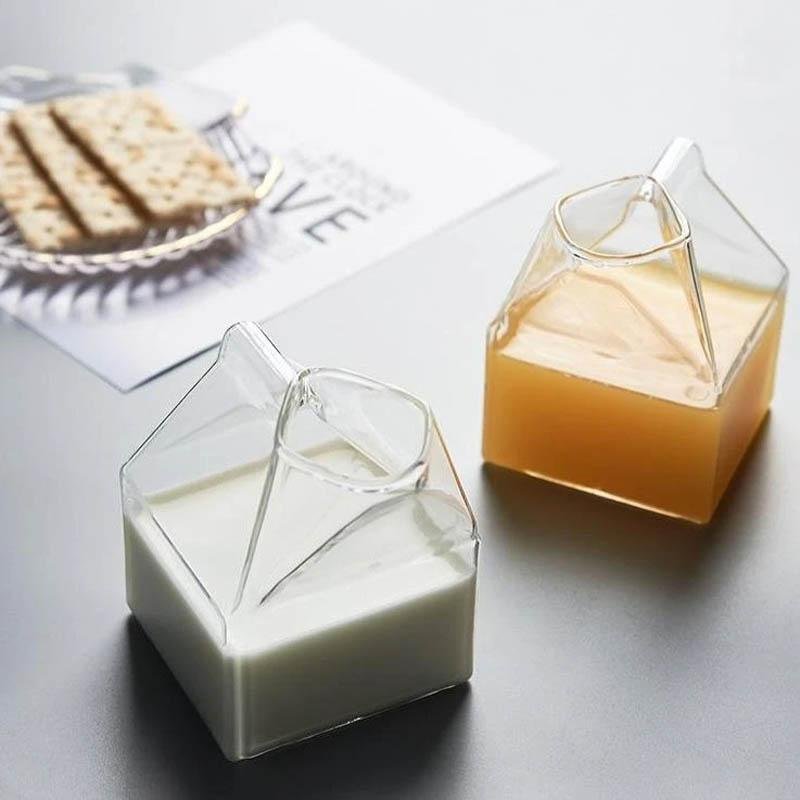 Milk Carton Transparent Glass - Beer Glasses - YALA LIFE