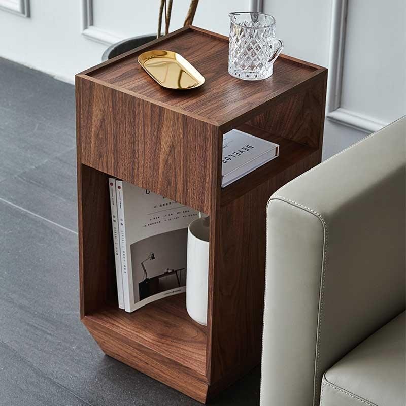 Morein Square Rotating Storage End Table - End Tables - YALA LIFE