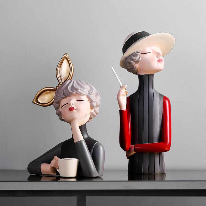 Bow Girl Figurines-Home Accessories-YALA LIFE