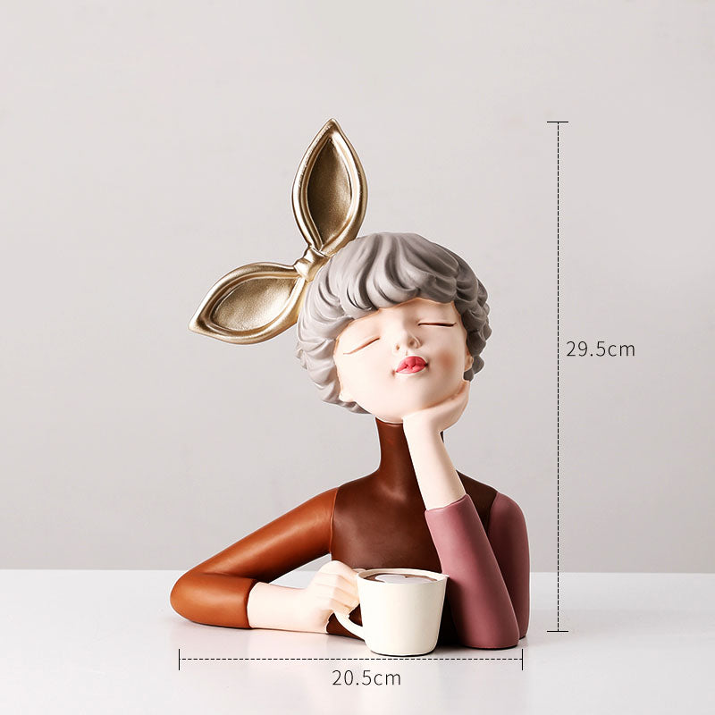 Bow Girl Figurines-Home Accessories-YALA LIFE